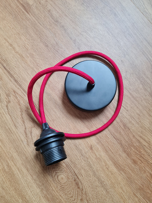 Textile cable lamp suspension