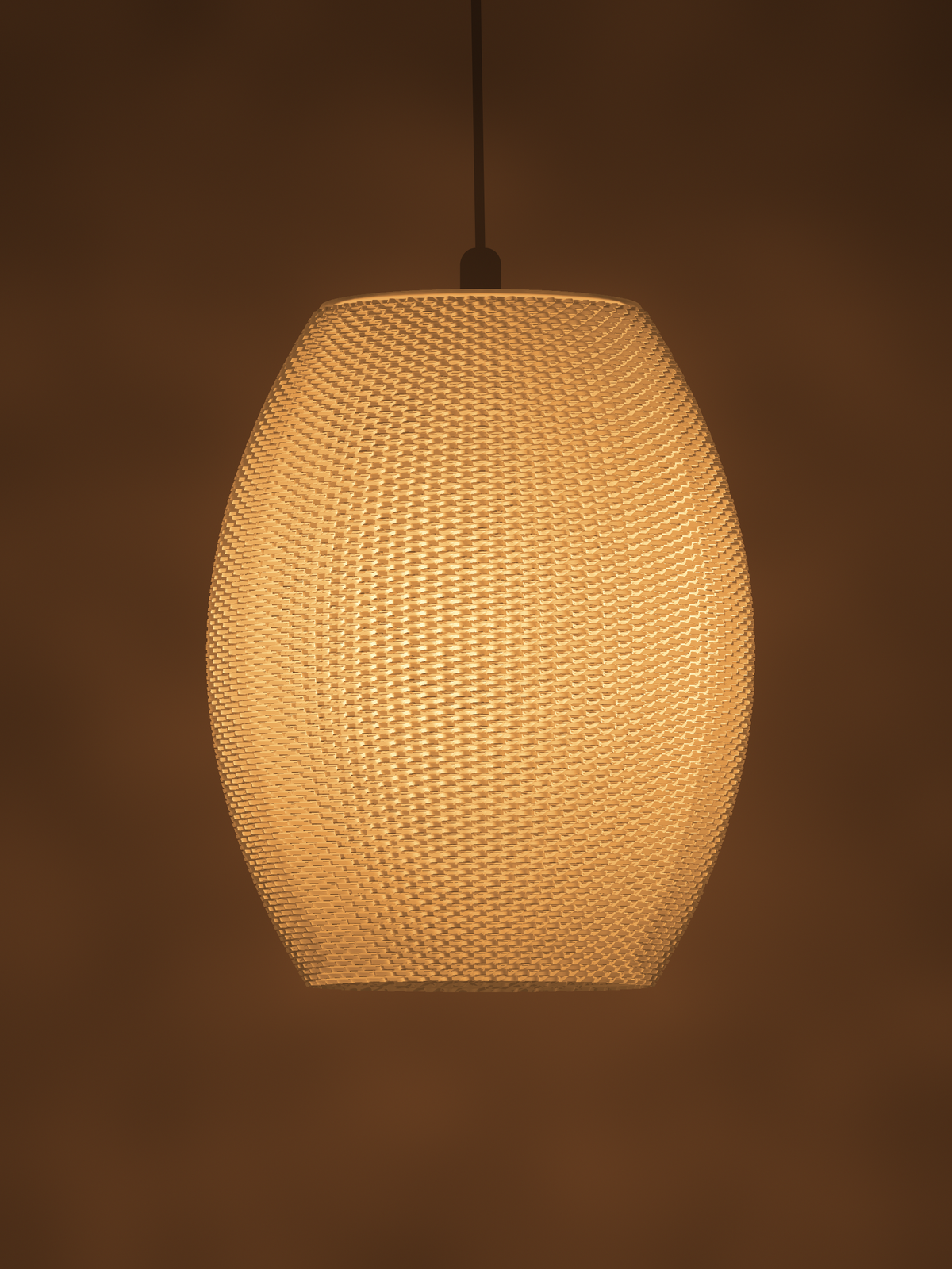 OLIVA lampshade switched on: the whole shade glows evenly